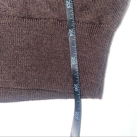 Nordstrom V Neck Merino Wool Brown Sweater L - Picture 5 of 5